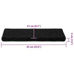 vidaXL Tapis d'escalier 30 pièces 65 x 21 x 4 cm Noir Bord rectangulaire