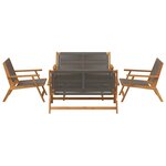 vidaXL Chaises de jardin avec table 5 Pièces Gris 90 x 45 x 40 cm