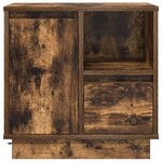 vidaXL Cabinet de chevet avec tiroir Chêne fumé 50 x 34.5 x 50 cm.