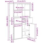vidaXL Buffet 2 Pièces Chêne Fumé 81 x 36 x 150.5 cm Bois d'ingénierie