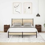 VidaXL Tables de chevet avec lumières LED 2Pièces chêne marron 38x34x50cm