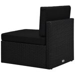 vidaXL Salon de jardin 9 Pièces avec coussins Noir Résine tressée
