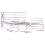 vidaXL Cadre de lit métal sans matelas avec pied de lit noir 120x190cm
