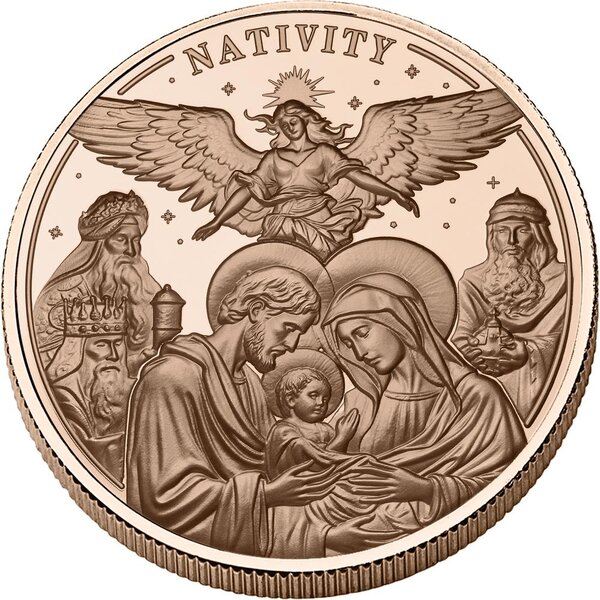 Pièce de monnaie en Cuivre 500 Francs g 155.5 (5 oz) Millésime 2025 NATIVITY (PRÉCOMMANDE)