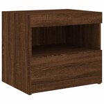 vidaXL Tables de chevet et lumières LED 2 Pièces chêne marron 50x40x45 cm
