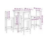 vidaXL Ensemble de bar 5 Pièces Blanc Bois de pin massif