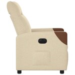 vidaXL Fauteuil inclinable électrique Crème Tissu