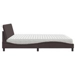 vidaXL Lit avec matelas Hanko marron foncé 200x200 cm tissu