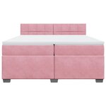 vidaXL Sommier à lattes de lit avec matelas Rose 200x200 cm Velours