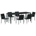 vidaXL Ensemble de salle à manger pour jardin 7 Pièces Noir et gris