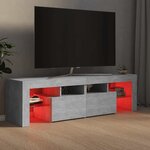 vidaXL Meuble TV avec lumières LED Gris béton 140x36 5x40 cm
