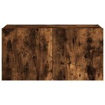 vidaXL Meuble TV mural avec lumières LED chêne fumé 80x35x41 cm