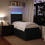 vidaXL Sommier à lattes de lit avec matelas Noir 100x200 cm Velours