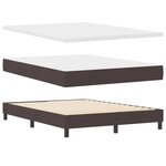 Lit à ressorts vidaXL avec matelas marron foncé 160x200 cm en tissu
