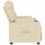 vidaXL Fauteuil de massage Crème Tissu
