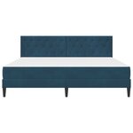 vidaXL Cadre de lit avec matelas Bleu 200 x 200 cm Velours