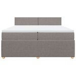 vidaXL Sommier à lattes de lit avec matelas Taupe 200x200 cm Tissu