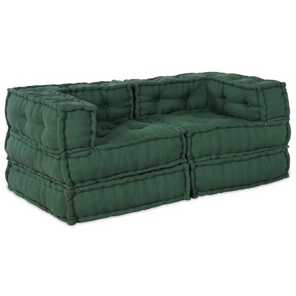 vidaXL Canapé modulaire 2 Pièces Vert 70 x 70 x 56 cm tissu