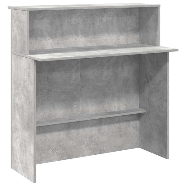 vidaXL Bureau de réception gris béton 100x50x103 5cm bois d'ingénierie