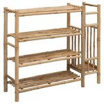 vidaXL Rack à chaussures avec étagère Naturel 88 x 27 x 80 cm Bambou