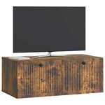 vidaXL Meuble TV mural Chêne fumé 78 5 x 41 x 30 cm Bois d'ingénierie