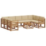 vidaXL Ensemble de canapés d'extérieur 10 pc Naturel et Beige