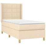 vidaXL Sommier à lattes de lit avec matelas Crème 80x200 cm Tissu