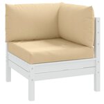 vidaXL Coussins de palette lot de 3 beige mélangé tissu