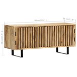 vidaXL Meuble TV 90x30x40 cm Bois de manguier massif