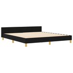 vidaXL Cadre de lit avec tête de lit Noir 180 x 200 cm tissu