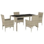 vidaXL Ensemble à manger de jardin avec coussins 5 Pièces rotin et verre