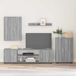 vidaXL Ensemble meuble TV 4 Pièces Gris Sonoma Bois d'ingénierie