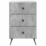 vidaXL Cabinet de chevet avec tiroir Gris béton 43 x 41 x 66 5 cm
