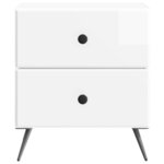vidaXL Cabinet de chevet Blanc brillant 43 x 34 5 x 47 5 cm