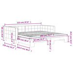vidaXL Lit de jour et gigogne et matelas gris clair 100x200 cm velours