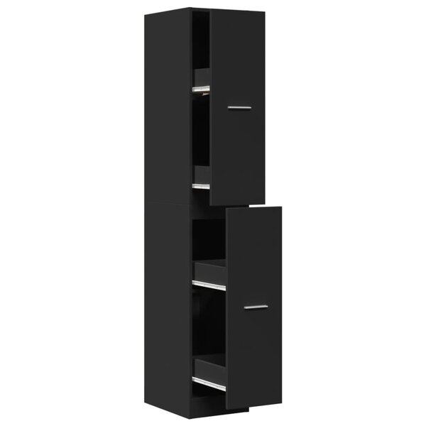 vidaXL Armoire d'apothicaire noir 30x41x174 5 cm bois d'ingénierie