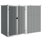 vidaXL Abri à outils de jardin Gris 225x89x161 cm Acier galvanisé