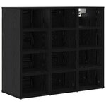 vidaXL Meuble à chaussures avec étagère Chêne noir 77.5 x 30 x 67 cm