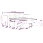 vidaXL Lit de jour avec gigogne et tiroirs vert foncé 90x200cm velours