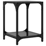 vidaXL Tables basses avec dessus en verre noir 2 Pièces 30x30x40 cm acier