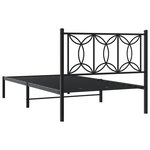 vidaXL Cadre de lit métal sans matelas avec tête de lit noir 100x200cm