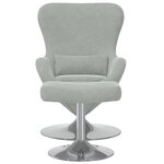 vidaXL Chaise Œuf avec Pouf Gris clair 63 x 73 x 90 cm Velours