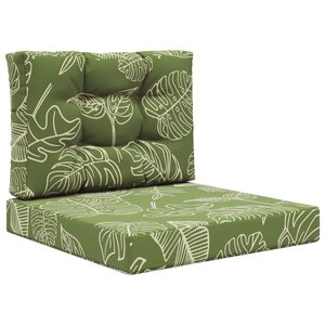 vidaXL Coussin de canapé d'extérieur 2 Pièces Modèle feuille Polyester