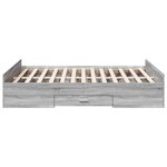 vidaXL Cadre de lit et tiroirs sonoma gris 120x190 cm bois ingénierie