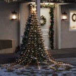 vidaXL Guirlande de sapin de Noël 320 LED blanc chaud 375 cm