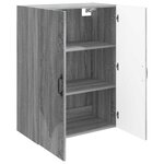 vidaXL Armoire Murale 66 x 34 5 x 90 cm Bois d'ingénierie Sonoma gris