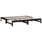 vidaXL Lit coulissant sans matelas noir 2x(100x200) cm