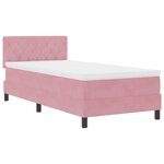 vidaXL Lit à Somier avec Matelas Rose 90x200 cm Velours