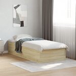 vidaXL Cadre de lit sans matelas chêne sonoma 100x200 cm