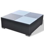 vidaXL Salon de jardin 6 Pièces avec coussins Résine tressée Noir